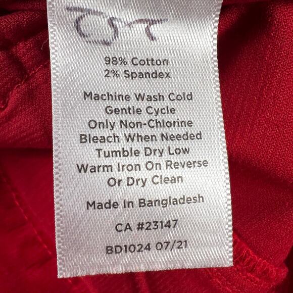 Talbots Corduroy Straight Leg Pant Jeans Cherry Red Mid Rise Size 4 - Picture 10 of 11